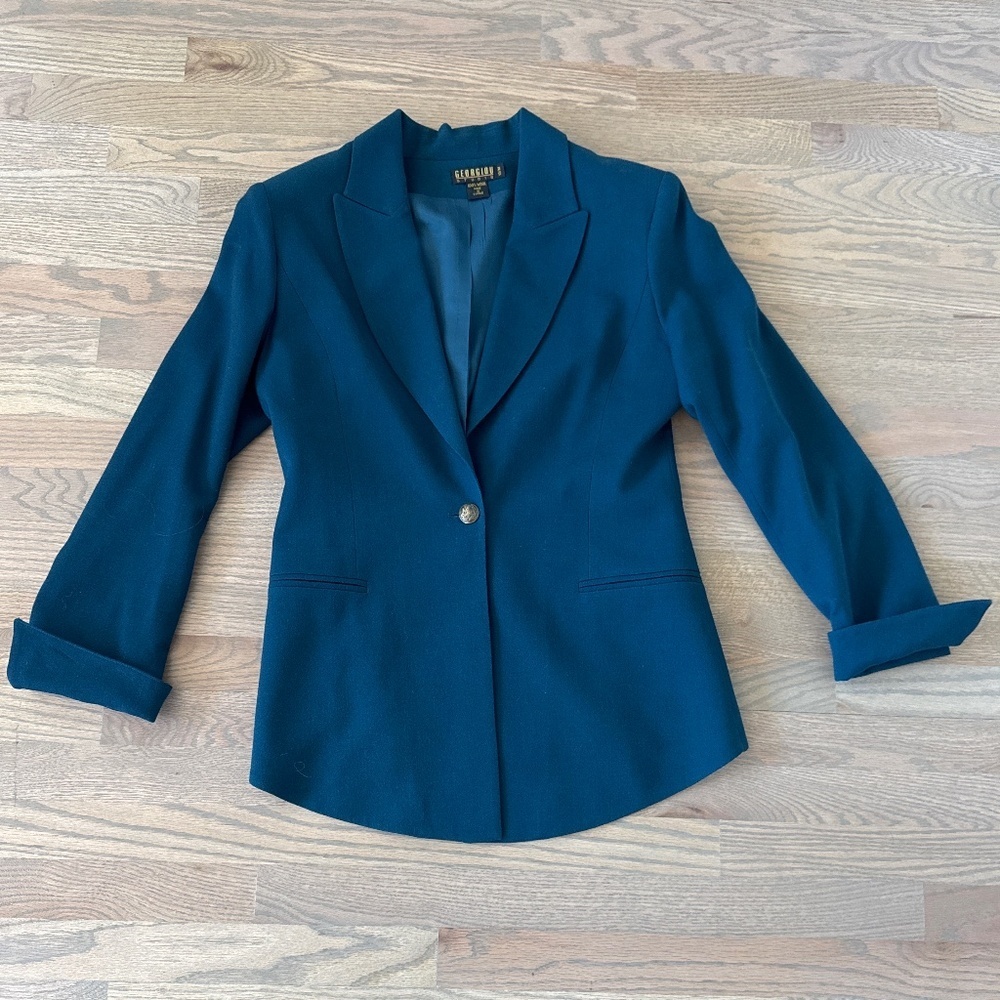 Vintage Giorgio studio wool blazer - teal. Size 10/medium.